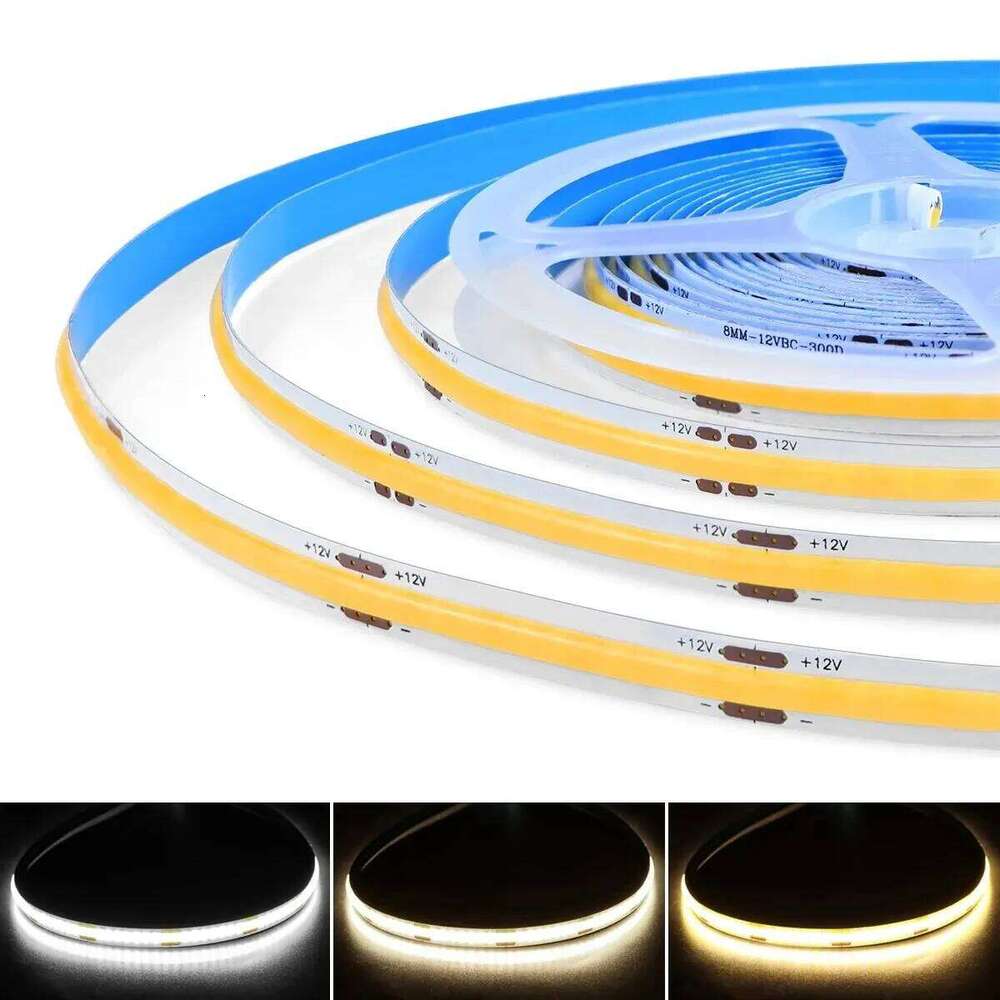 FOB COB LED Strip Lights High Density Flexible Diode Tape Light 3000K 6000K Linear Dimmable 12V Home Decoration Z260226