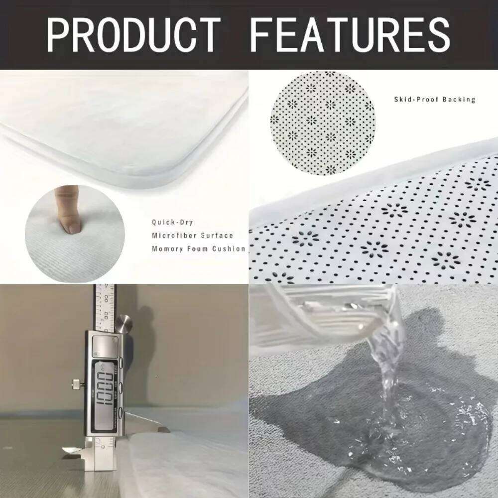 Reindeer Snowflake Christmas Kitchen Mat , Anti-Fatigue Flannel Machine Rug for Living Room Bedroom Dining Decor H260226