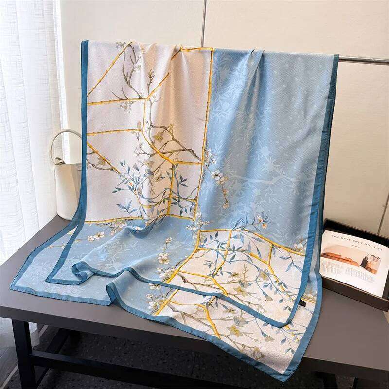 Fashion 180x90cm Satin Silk Scarf Women Luxury Large Shawl Wrap Muslim Hijab Headband Beach Stoles Female Bandana Foulard Turban Z260226