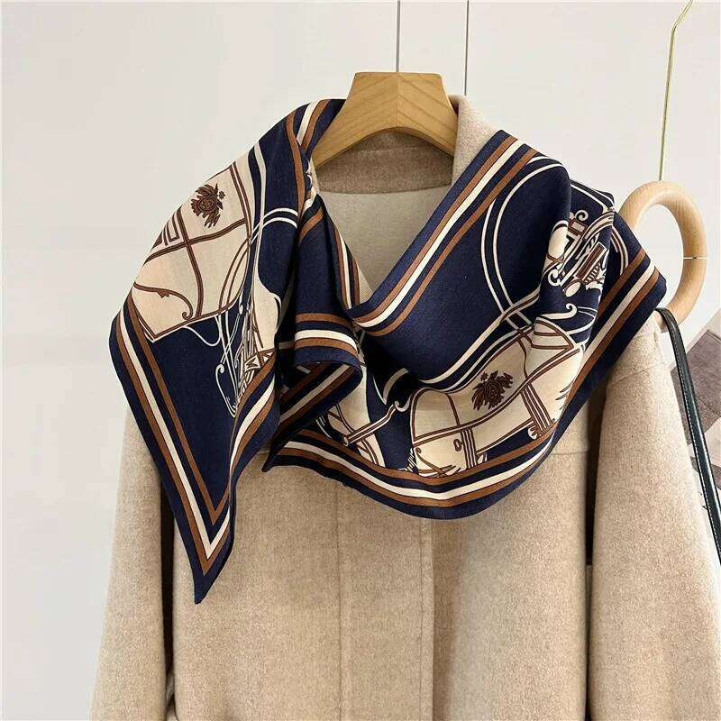 carriage Double Print AB Ribbon Women Long Scarf Silk Wool Winter Neck Scarves Foulard Ring Scarfs Ponch Cashmere Z260226