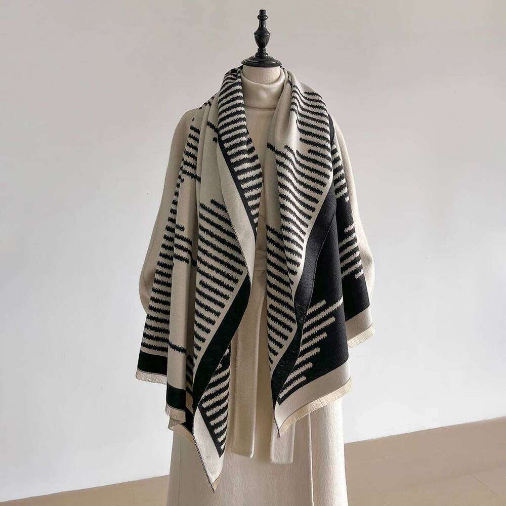 Autumn New Niche Striped Women's Winter Cold and Warm Student Scarf Air Conditioner Shawl Outside Z260226