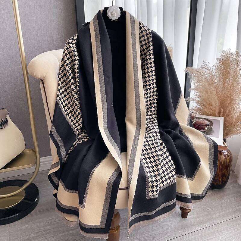2024 Luxury Brand Two-Sided Jacquard Scarf pashmina Cashmere Soft Warm Fringe Pashmina Shawl Winter Coldproof Windproof Blanket Z260226