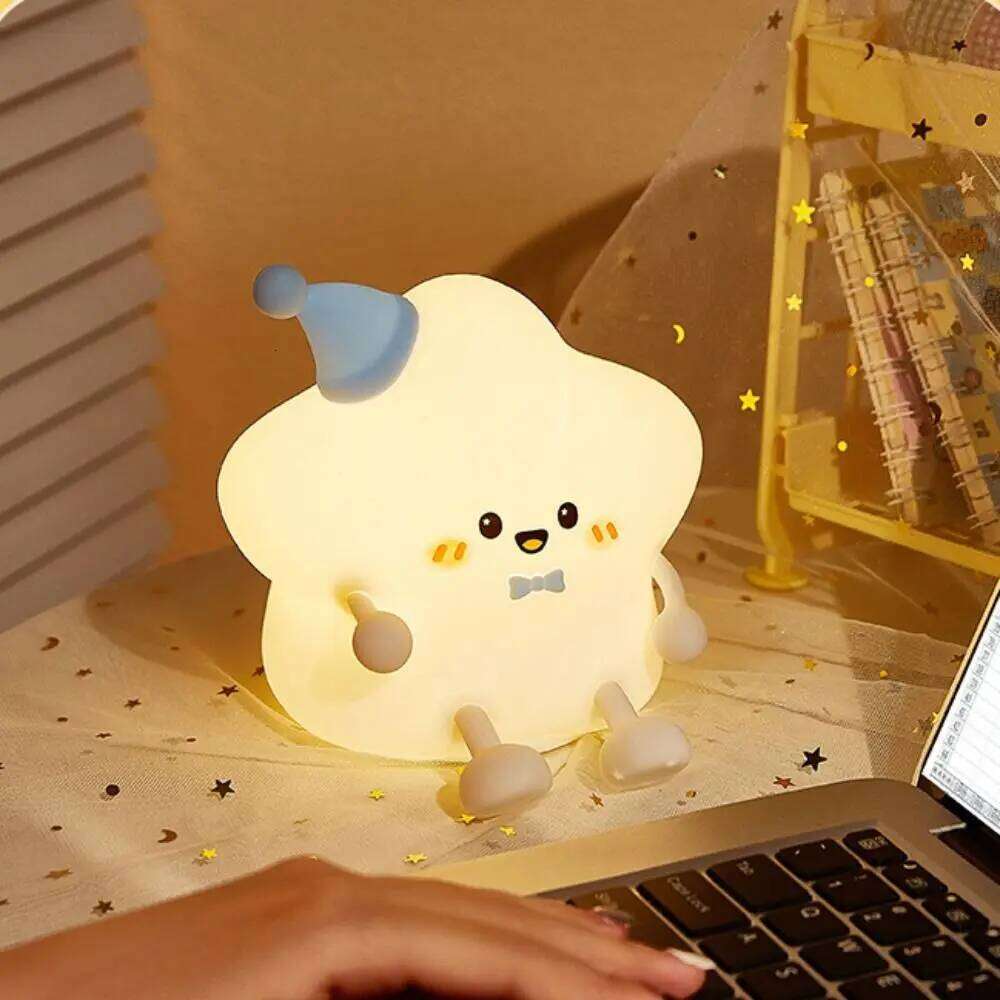 Rechargeable USB LED Star Night Colorful Soft Silicone Touch Table Lamp Glowing Effect Remote Control Bedside Light Z260227