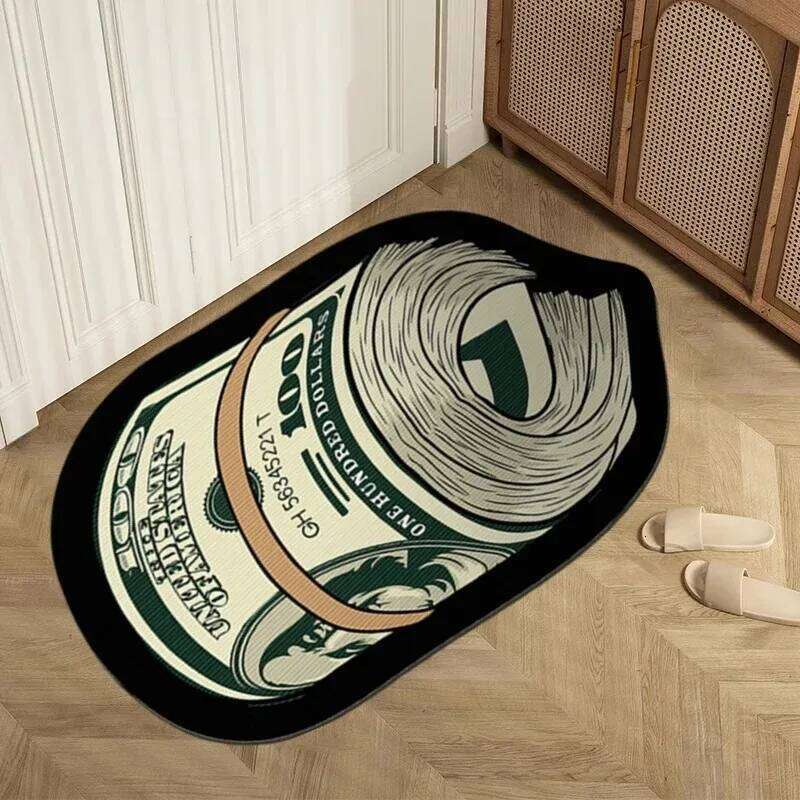 VIKAMA Flannel Carpet Cartoon Dollar Door Entryway Entry Rug Non-slip Mat Washable Dirty Resistant Home Decor H260227 - view 5