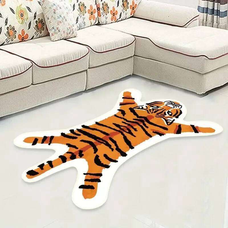 1pcs Imitation Animal Fur Floor Mat Living Room Bedroom Study Home Decoration Dirt-resistant and Easy To Care Carpet H260226
