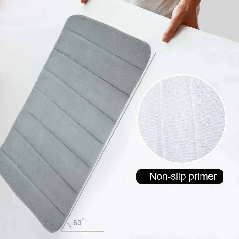 40x60cm Water Absorption Bath Rug Coral Fleece Memory Foam Bathroom Kitchen Door Floor Mat Carpet H260226