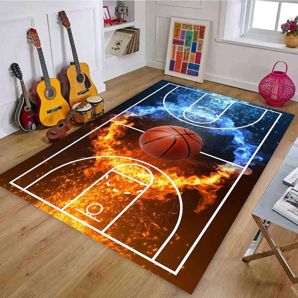 Sports BASKETBALL Football Field Carpet for Living Room Home Decor Children's Play Anti-slip Area Rugs Bedroom Foot Pad H260226