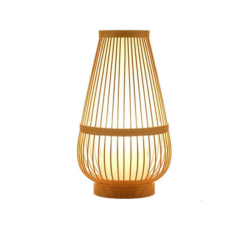 Woven ProductsSimple Bedroom Study Bedside Bamboo art Warm Decoration Desktop Japanese Table Lamp Z260227