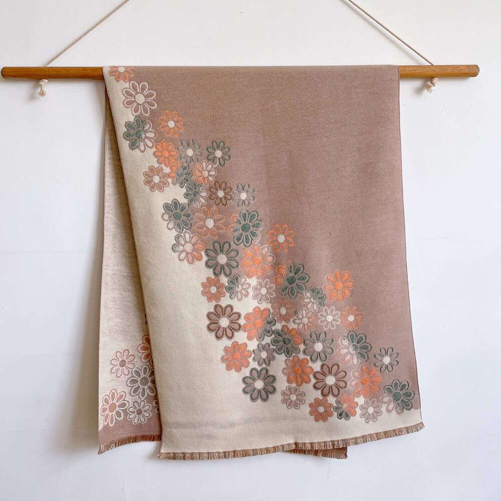2025 Luxury Winter Cashmere Scarf Women Design Warm Pashmina Blanket Poncho Scarves Female Flower Shawl Thick Foulard Bufanda Z260226