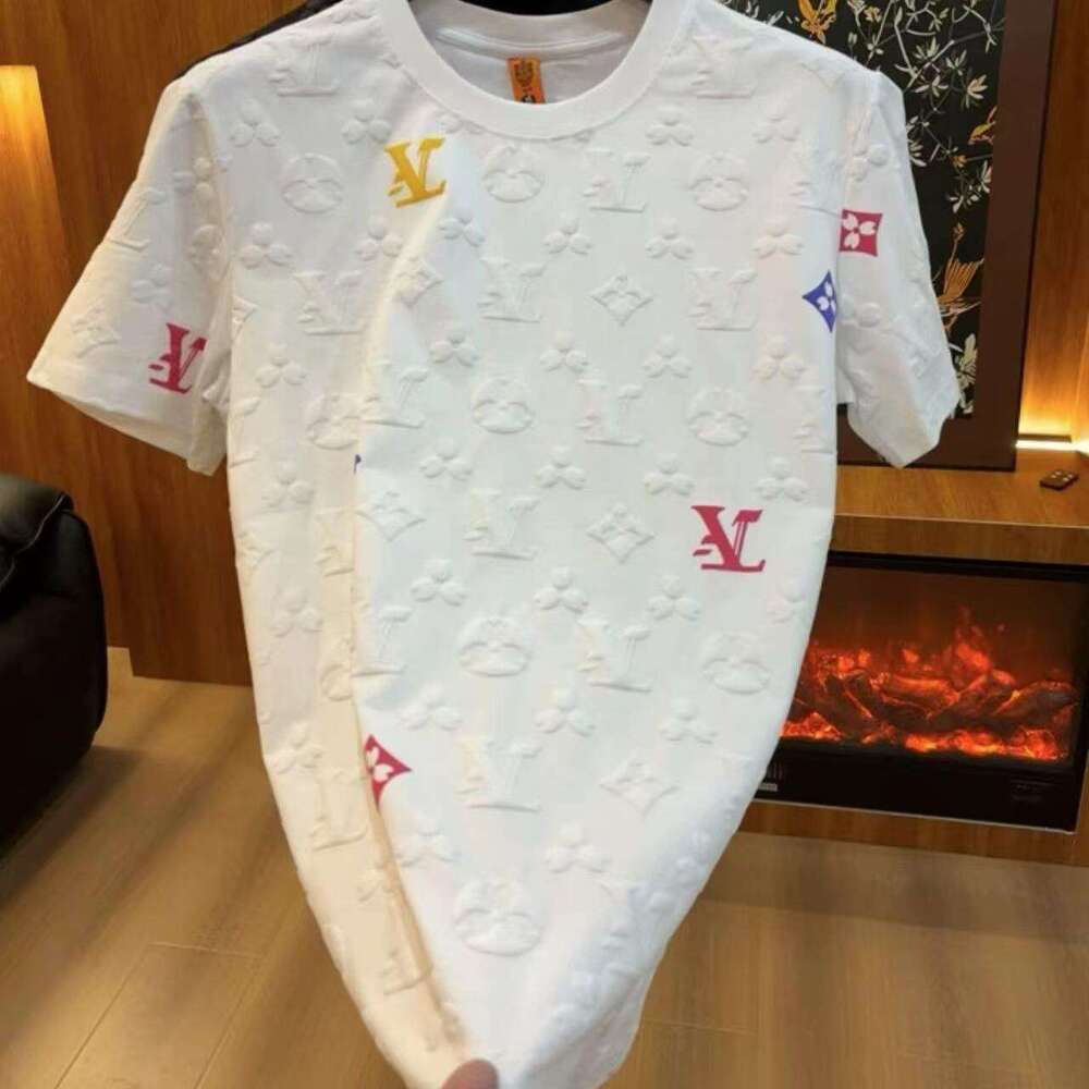 European Style Men's Summer Trendy Brand New Short Sleeve Loose Fashionable Luxury T-Shirt Printed Handsome Versatile Top