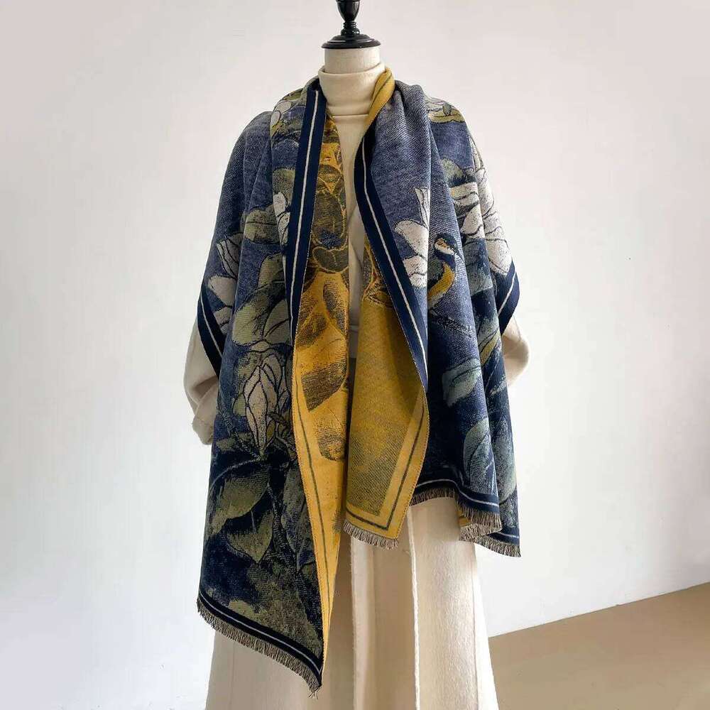 2025 New Ladies Autumn Winter Double Sided Jacquard Scarf Shawl With High End Flower Design Premium Imitation Cashmere Z260226