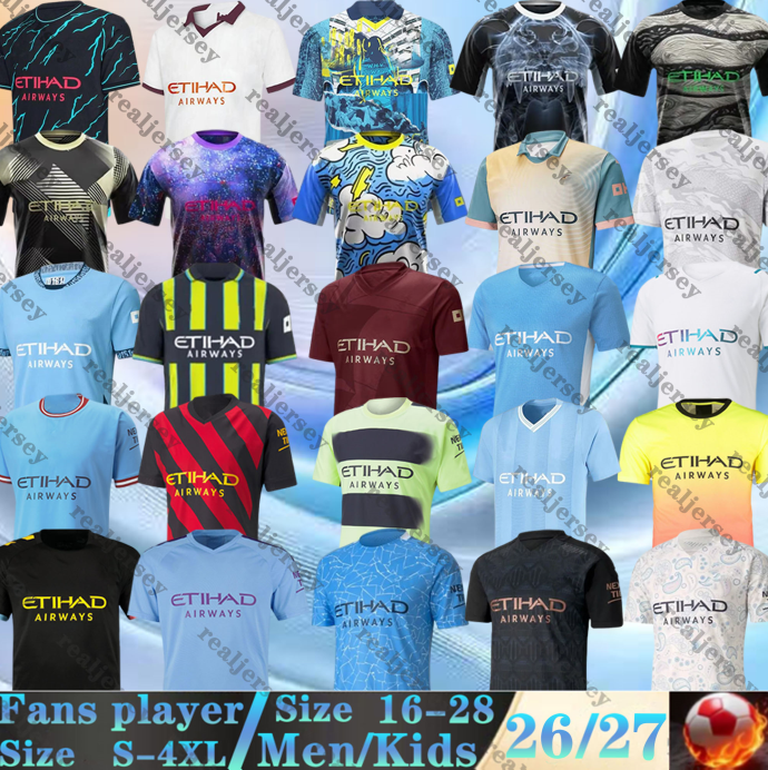 19 20 21 22 23 24 25 26 Man Citys soccer jerseys FODEN HAALAND KUN AGUERO Doku G.JESUS 2024 2025 football shirts men uniforms DE BRUYNE FODEN GREALISH GUNDOGAN SAVINHO