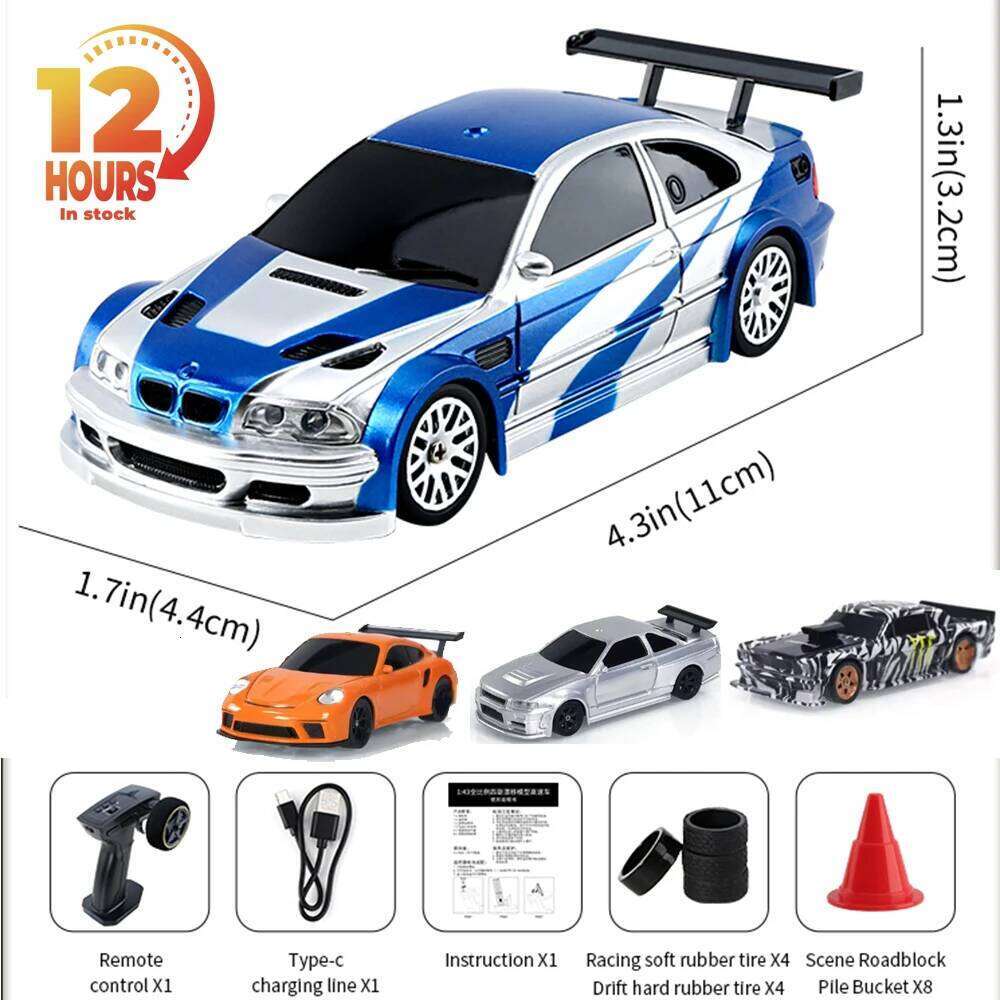 2.4G RC Drift 1/43 4WD Mini Racing Remote Car Model High Speed Four Wheel Drive Radio Control Boys Toy Gift H260227