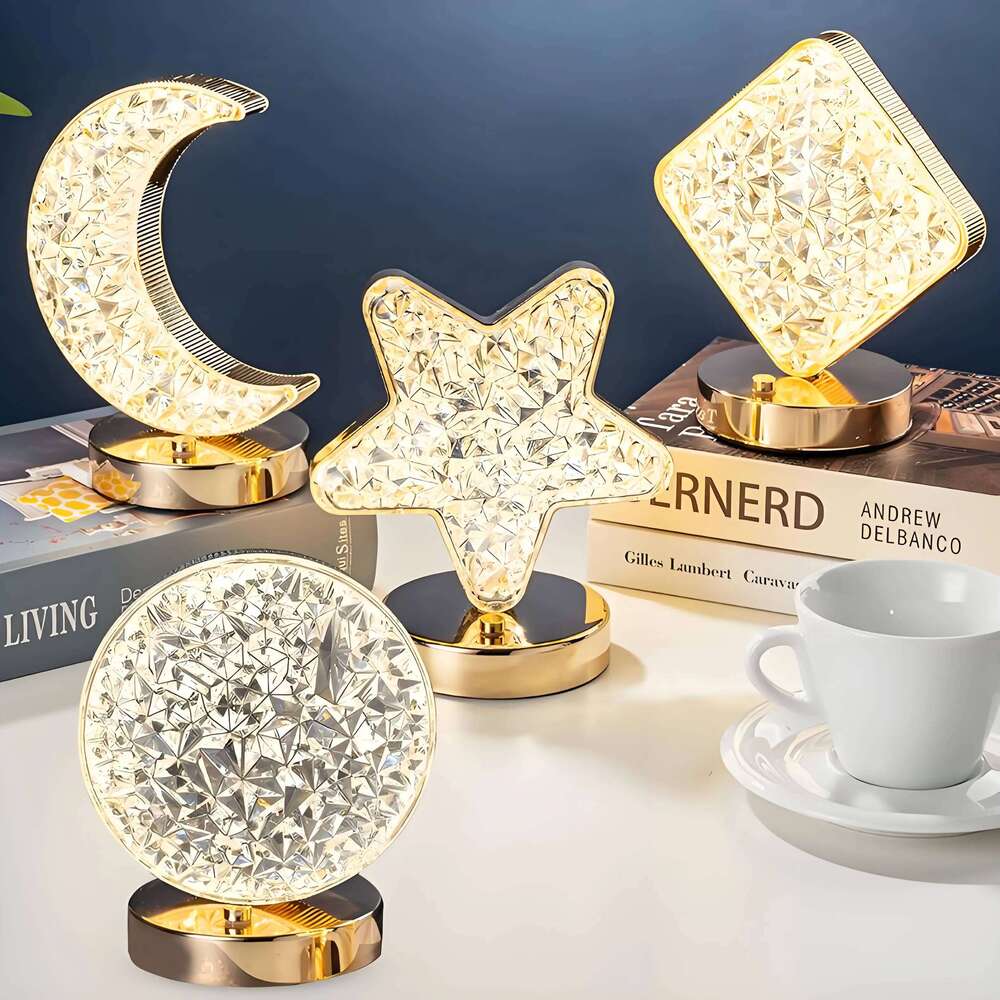 Bedroom Crystal Touch Dimming Night Light Girls Room Home Decor Aesthetics USB Bedside LED Ambient Table 3d Moon Lamp Z260227