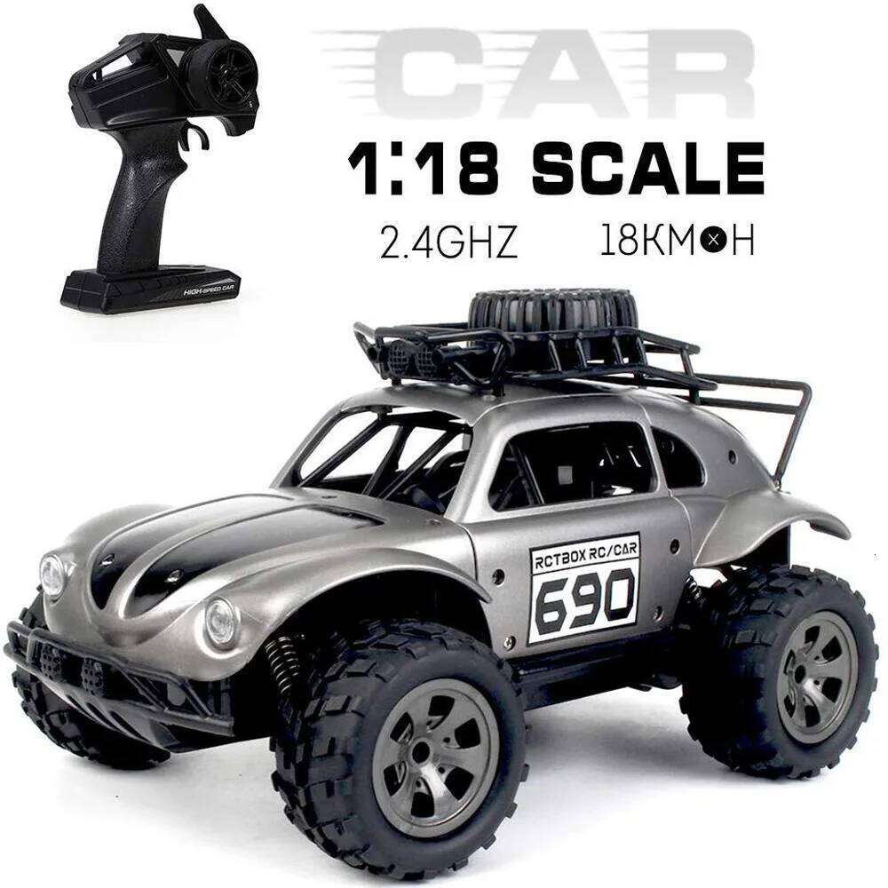 Rc Toys for Boys 2.4Ghz Remote Control Truck High Speed Off-Road Vehicle 1/18 2Wd Big Wheel Cross-Country Car Children Gift H260227
