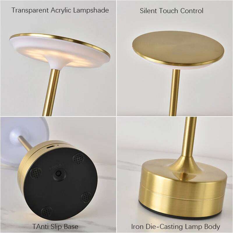 Aluminum Alloy LED Night Light Infinitely Dimmable Decorative Retro Portable Touch Desk Lamp for Gift Camping Home Decor Z260227