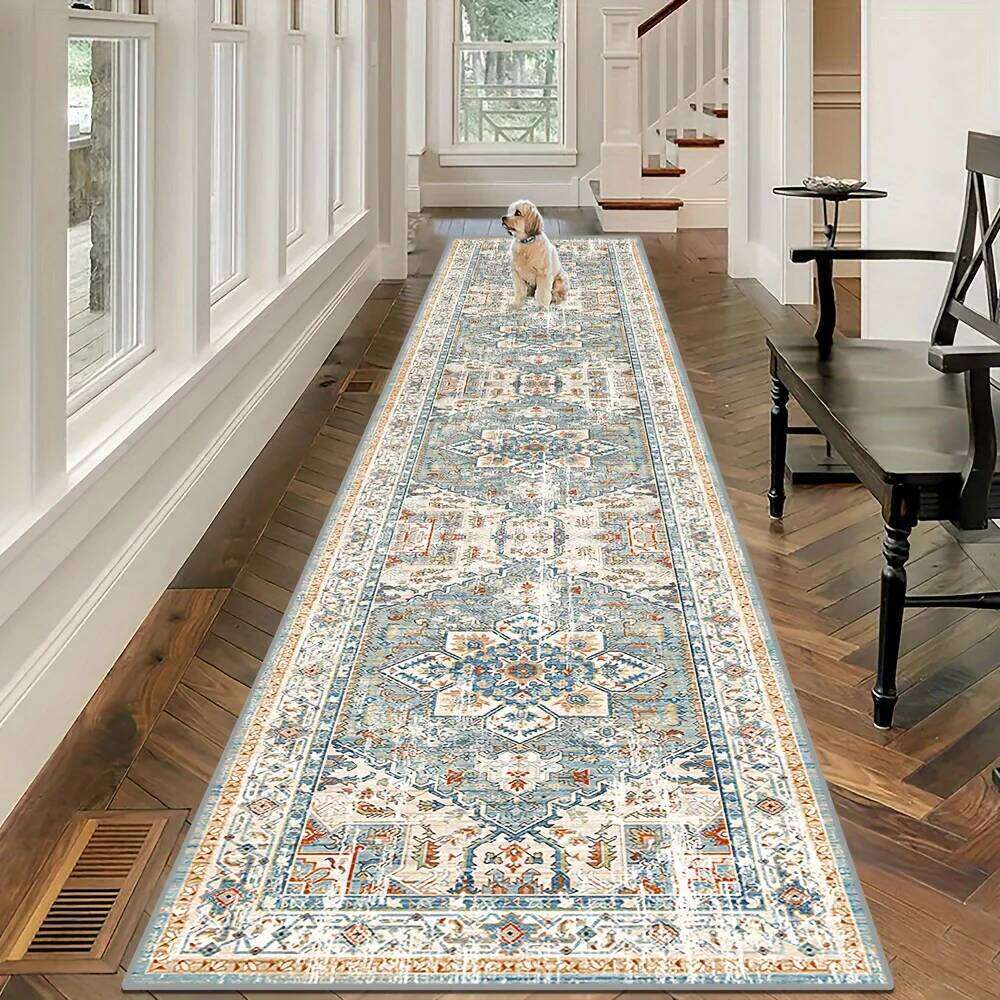 VIKAMA Golden Diamond Velvet Mat Bohemian Style Runner Rugs for Corridors Villas Banquet Halls Conference Rooms Home Deco H260226