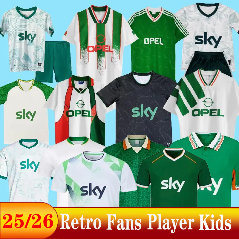 25 26 Ireland Home Green Soccer Jerseys Kit DOHERTY DUFFY St.Patrick's Day 2025 2026 White Tops Tee Egan BRADY KEANE Hendrick McClean Men Kids FERGUSON retro jersey S-4XL