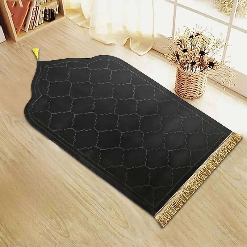 Prayer Mat with Tassels Islamic Turkish Irregular Anti-Slip Praying Rug Carpet Thick Soft Flannel H260227 - view 5