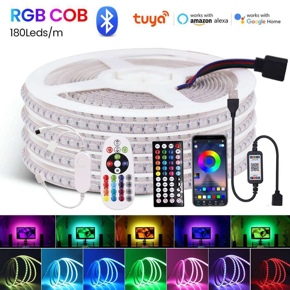 Tuya Wifi RGB LED Strip USB 5V Bluetooth APP Remote Control Flexible Ribbon Tape 180Leds/m TV Backlight for Bedroom Decoration Z260226