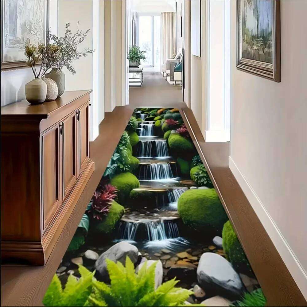 Fun Bridge Flowing Theme Carpet Anti Slip Easy To Clean and Durable Perfect for Kitchen Corridor or Vacation Home Rugs Mat H260226