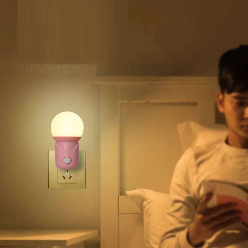 LED Plug-in Night 2-color Baby Nursing Eye Sleep Light Bedroom Socket Lights Energy Saving Cute Corridor Lamp Balcony Z260227