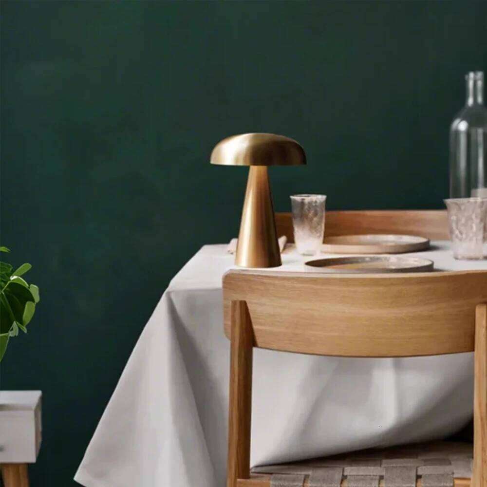 USB Metal mushroom desk lamp charging Living Room Restaurant bar casual learning atmosphere light Touch night Z260227