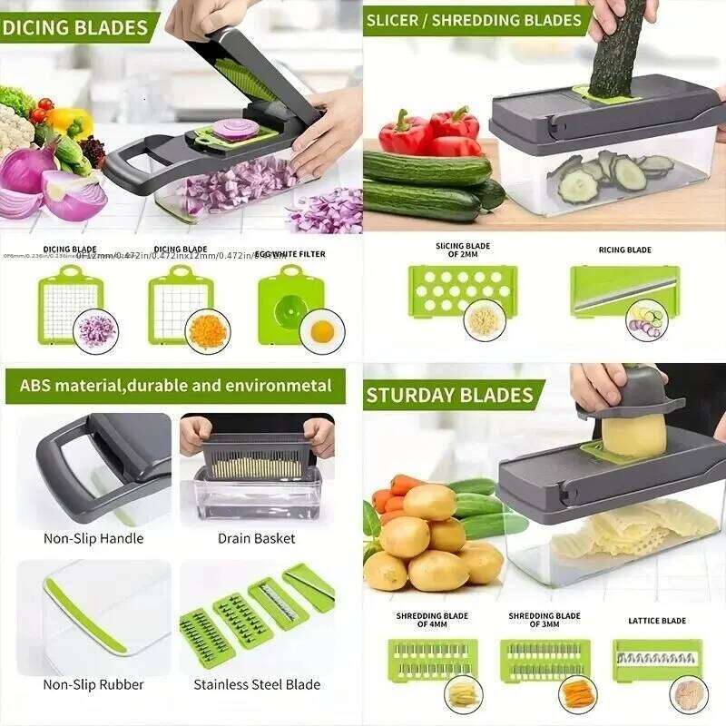 Handle Pcs Set Grate Onion Food Chopper Kitchen Vegetable Slicer Dicer Cut Potato Shredder