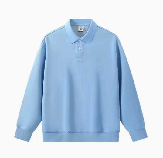 New Polo hooded sweatshirt from the trendy brand - loose, solid color, for couples, with a double collar and long sleeves H260227