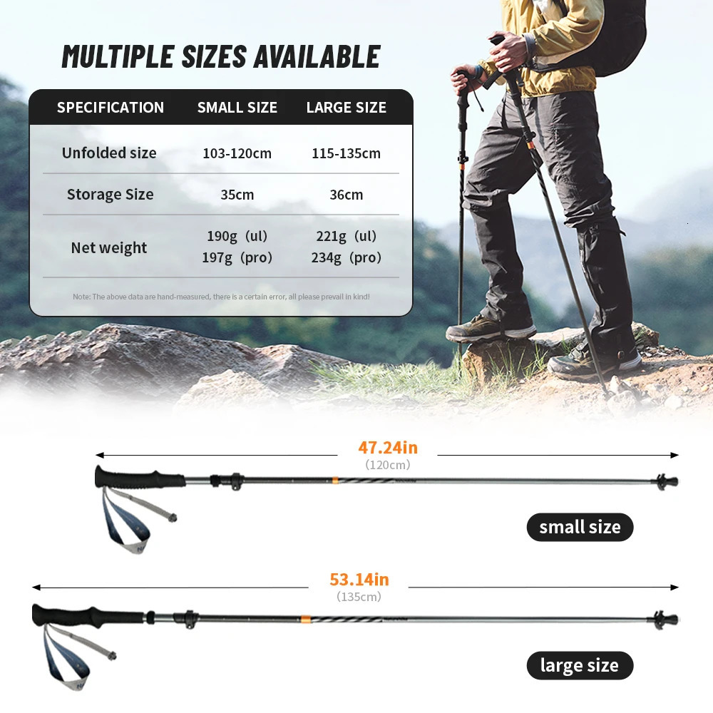 Gale UL PRO Trekking Pole Carbon Fiber 7075 Aluminum Alloy Folding Stick Lightweight Outdoor Climbing Walking Sticks 260206