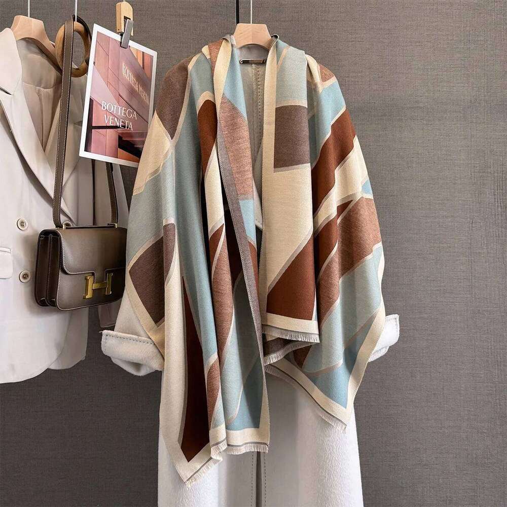 Winter Warm Cashmere Scarf Geometric Fashion Shawl Women Neckerchief Pashmina Head Scarves Wrap Femal Poncho Echarpe Bandana Z260226
