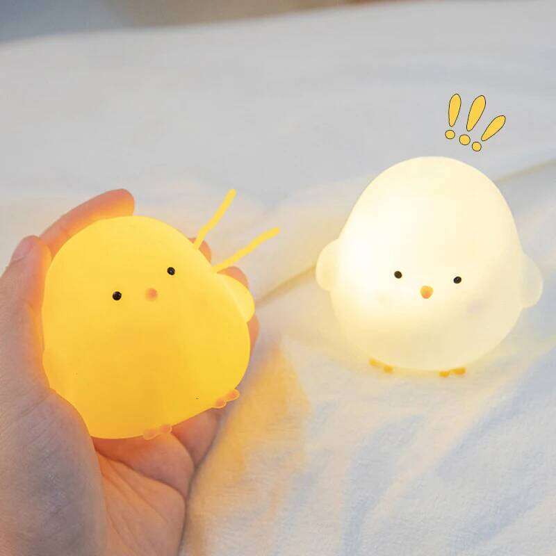 Cute Chicken Soft Lighting Small Night Bedside Lamp Decoration Bedroom Atmosphere Light Girl Children Gift Z260227