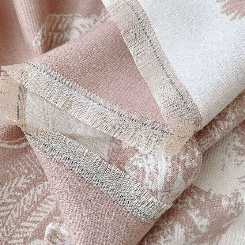 Elegant Faux Cashmere Scarf Shawl Women Warm Autumn Winter Fashion Bird Song Jungle Pattern Wrap for Ladies Z260226