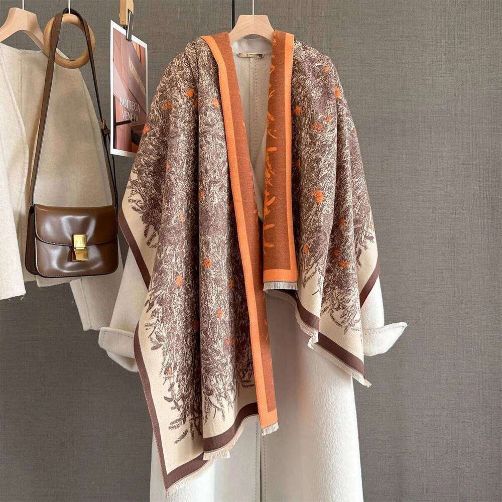 2025 New Versatile Flower Jacquard Cashmere for Women Fashion Temperament Neck Protection and Warm Blanket Scarf Shawl Z260226