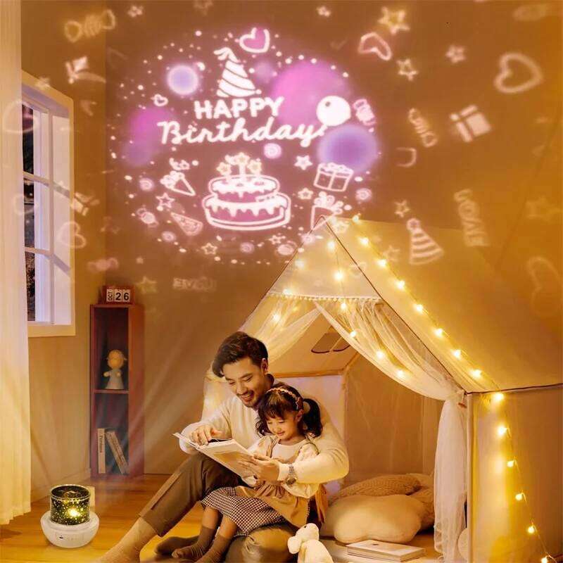 Galaxy Projection Crown Starry Night Birthday Atmosphere Bt Speaker Remote Control Rotating LED Light Bedroom Z260227
