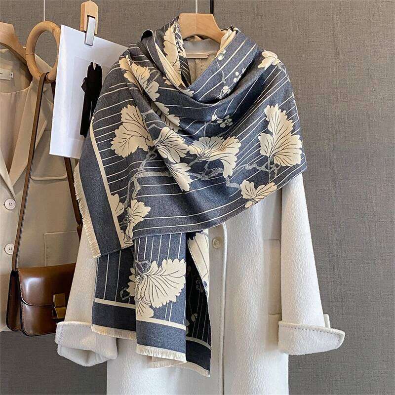 2025 Winter Warm Cashmere Scarf for Women Luxury Print Pashmina Shawl Wrap Neckerchief Female Bufanda Echarpe Design Headband Z260226