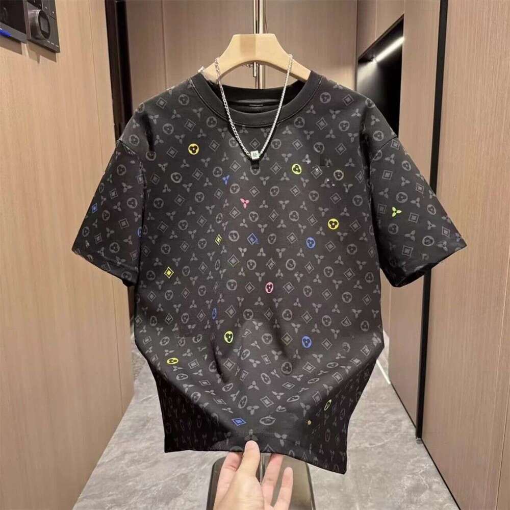 European Style Men's Full-Print Round-Neck Fashion T-Shirt, Trendy Brand, Versatile, Summer Slim-Fit, Stylish And Cool, Wholesale