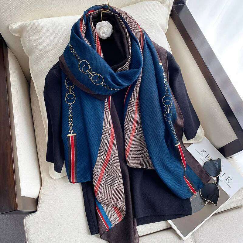 New Design Brand Winter Women Scarf Fashion Plaid Print Cotton Hijabs Scarves For Ladies Shawls and Wraps Pashmina Stoles Muslim Z260226
