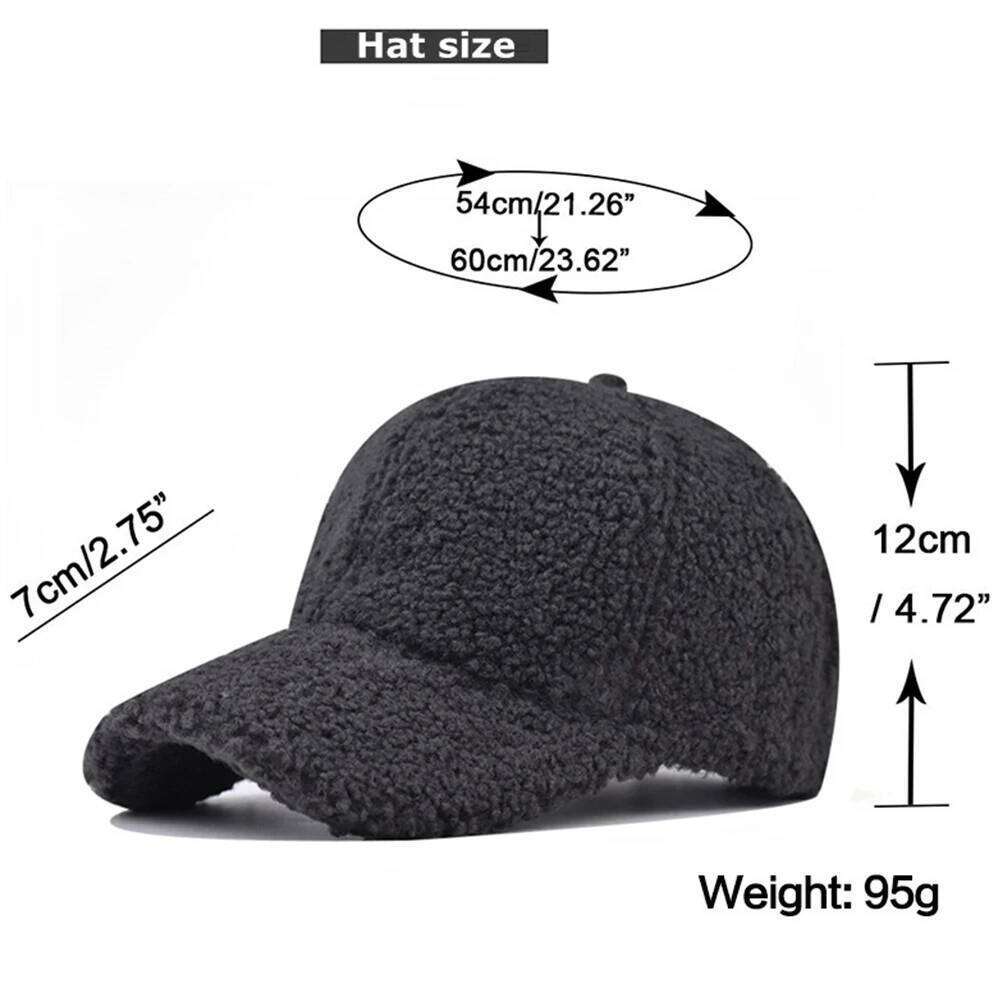 FS White Winter Windproof Baseball Caps For Men Beige Warm Plush Women Lambswool Hats Outdoor Sports Trucker Cap Gorras Hombre Z260226