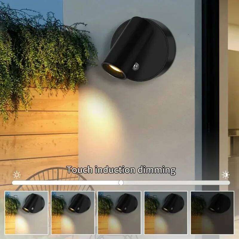 LED Magnetic USB Rechargeable Spotlight Wireless Wall Lamp Reading Bedroom Bedside Light Z260227