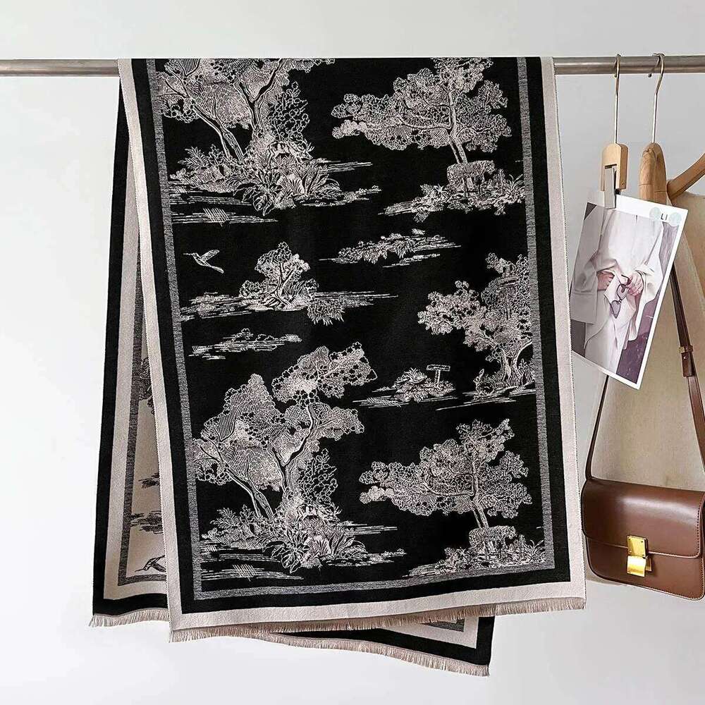 New Luxury Women Two-Sided Print Soft Warm Pashmina Fashion Shawl Winter Scarves Coldproof Windproof Blanket Scarf Echarpe Z260226