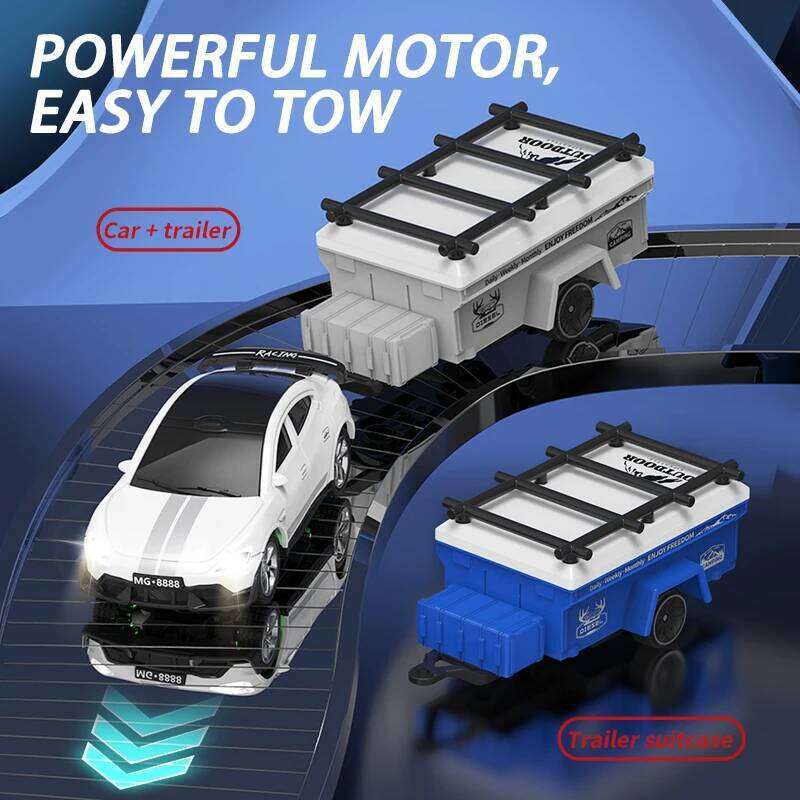 1:64 Mini RC Drift Racing Alloy Desktop Model Remote Control Sports with Light Trailer Children Toy Car Xmas Gift H260227