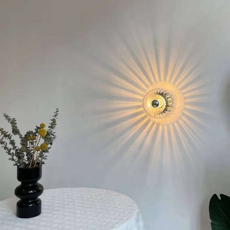 LED Sconce Creative Round Glass Lighting Indoor Outdoor Wall Mounted Lamp Ceiling Light for Living Room Bathroom Porch Decor Z260227