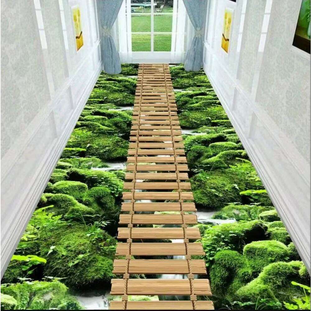Fun Bridge Flowing Theme Carpet Anti Slip Easy To Clean and Durable Perfect for Kitchen Corridor or Vacation Home Rugs Mat H260226