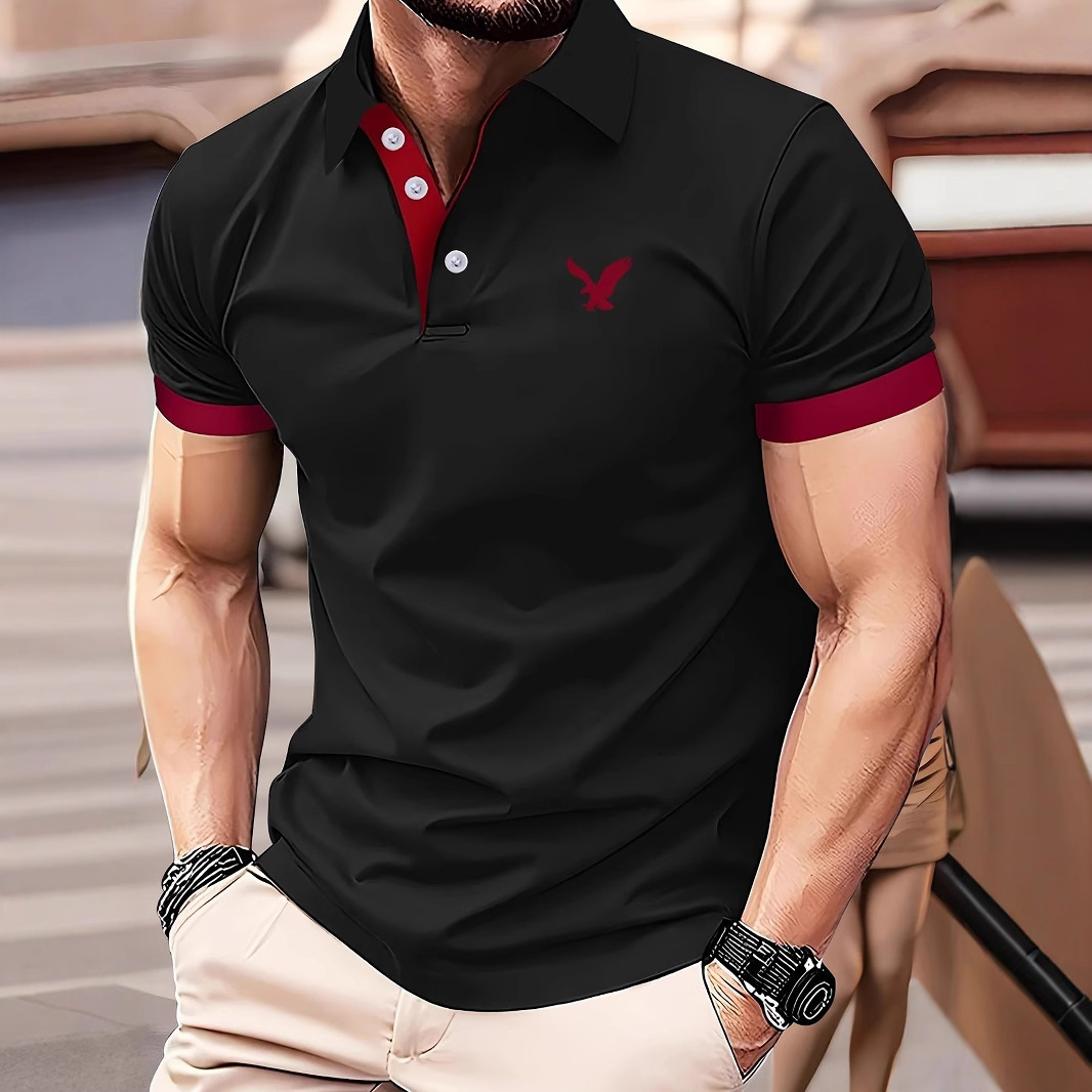 Luxury Designer Clothes European And American Foreign Trade New 3D Digital Solid Color Turn-Down Collar Short Sleeve Sports Shirt Casual Loose Mens Po