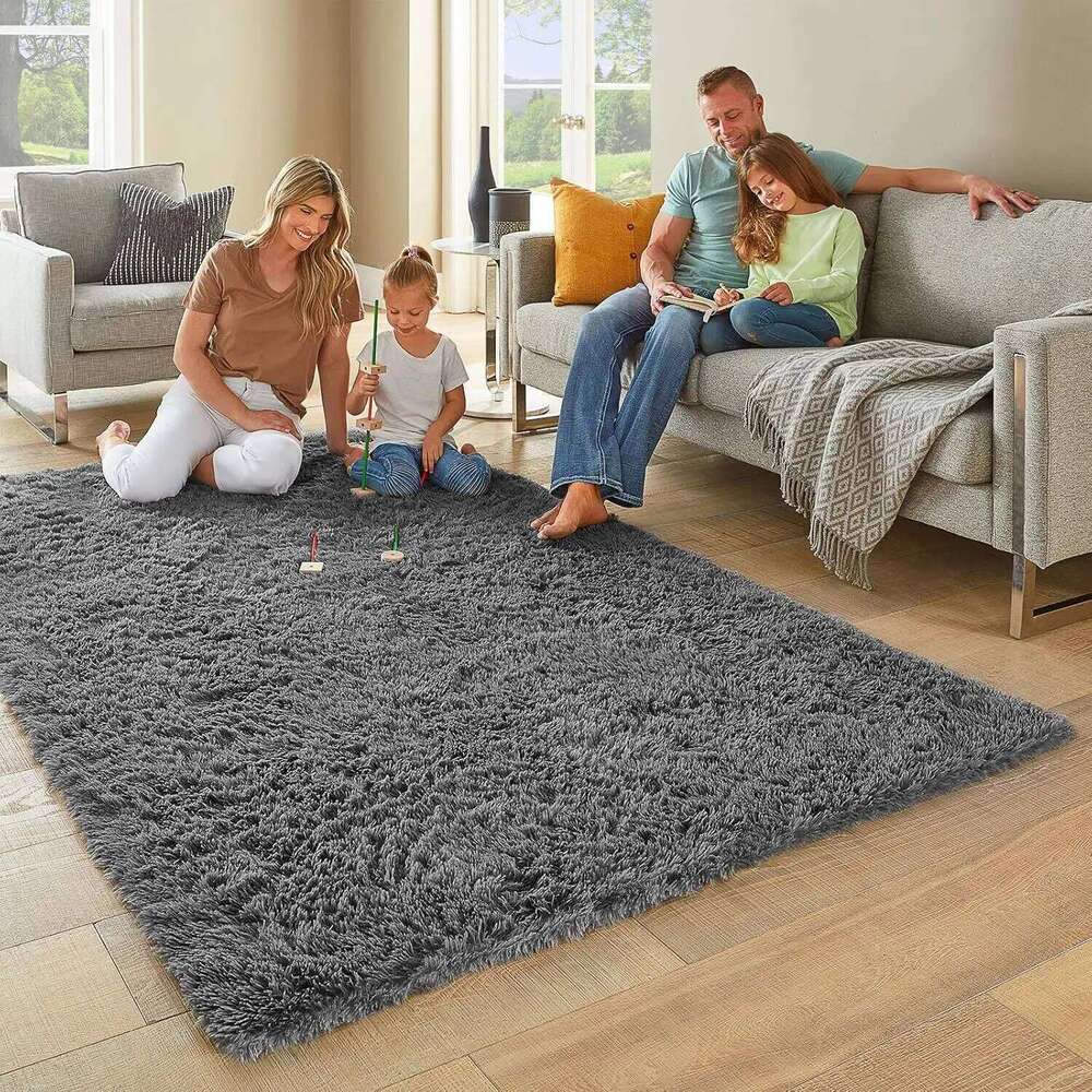 VIKAMA Modern Simple Tie-Dyed Plush Bedroom Living Interior Floor Mat Home Decoration Children's Room Soft Carpet H260227 - view 3