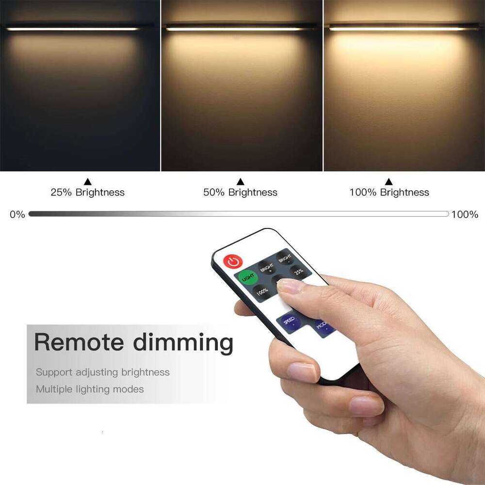 Series Connection Aluminum Under Cabinet Light Kitchen LED Bar Lamp With RF Remote Control For Wardrobe Closet Shelf Decor Z260226