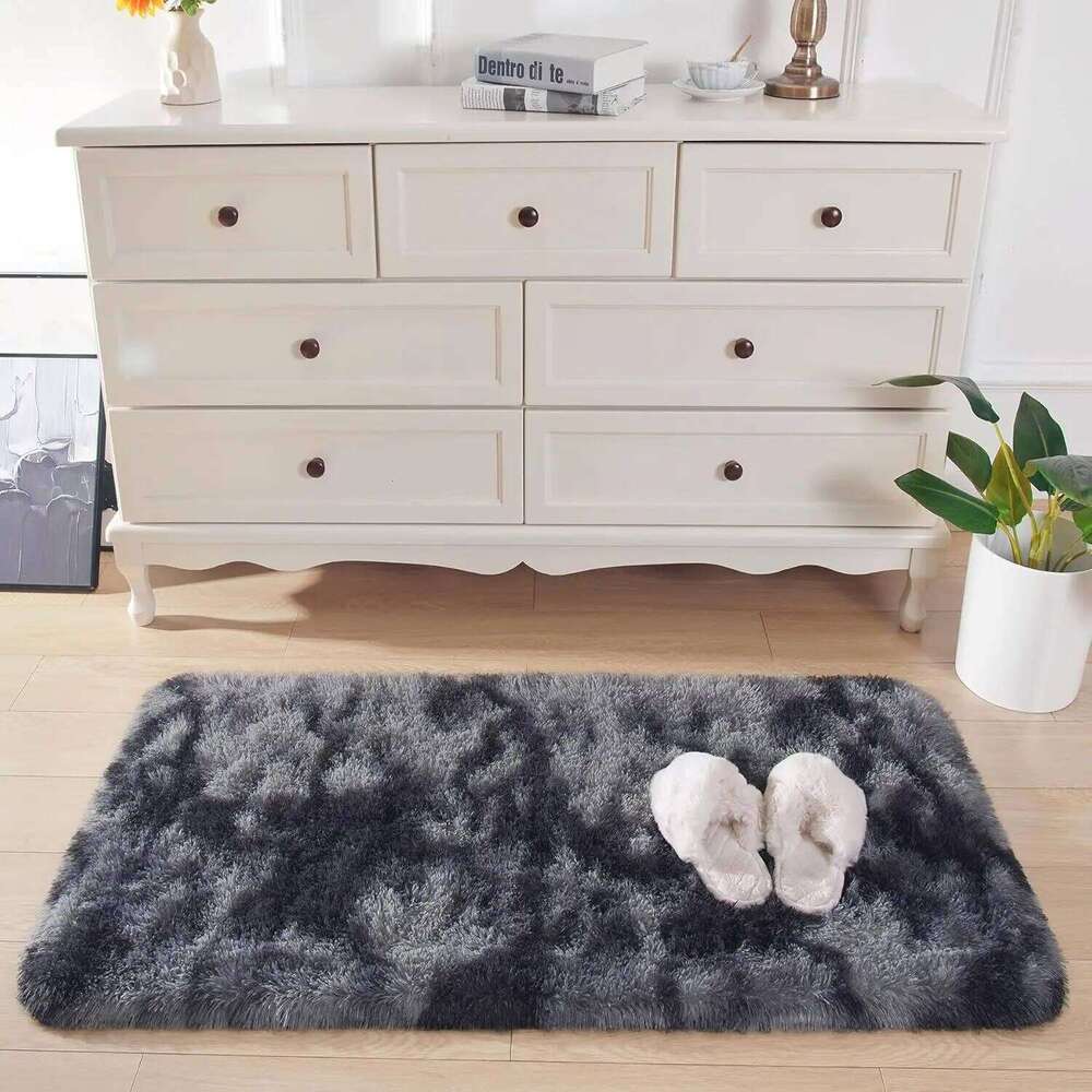 VIKAMA Modern Shaggy Soft Bedside Rug for Bedroom Living Room Sofa Runner Hallway Mat Home Decor H260226