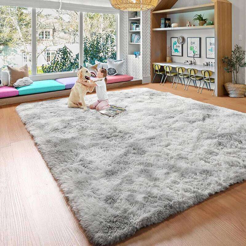 VIKAMA Plush Tie-Dye Living RoomHome Decor Children's Bedroom Fluffy Carpet Non-Slip Blanket Bedside Design Room Play Mat H260226