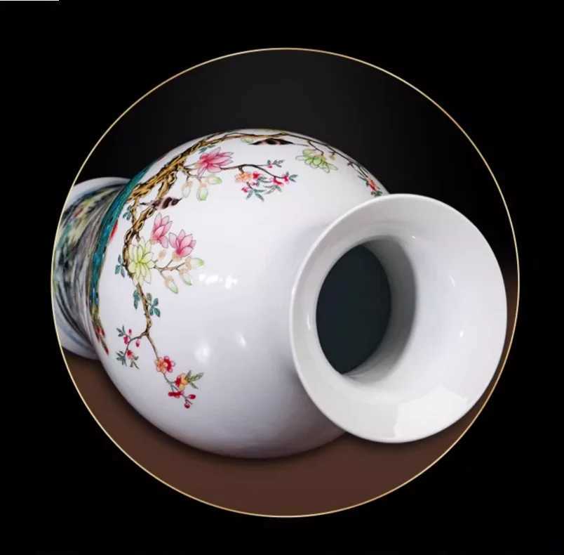 Ceramic Vase 36cm Chinese Jingdezhen Home Decor for Living Room TV CabinetT260227